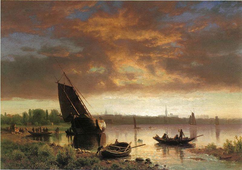 Albert Bierstadt Harbor_Scene oil painting image